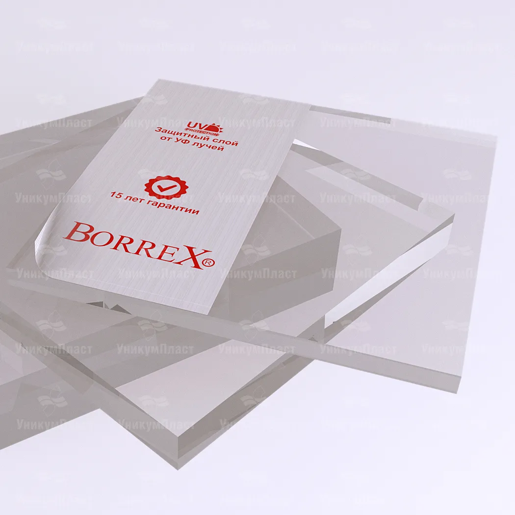 Монолитный поликарбонат Borrex 1 мм 1,25х2,05 м фото