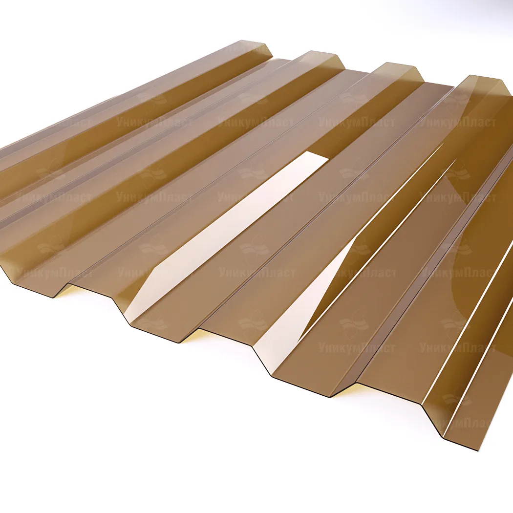 Профилированный поликарбонат янтарь 0,8 мм 