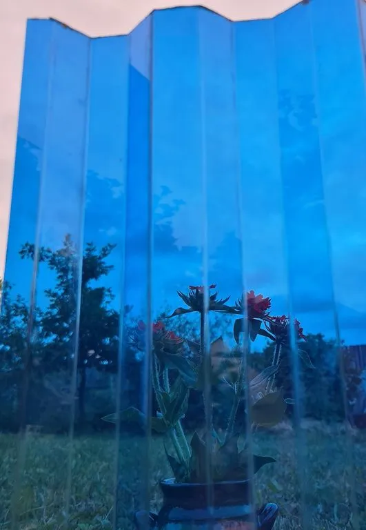 Профилированный поликарбонат синий 1,3 мм 